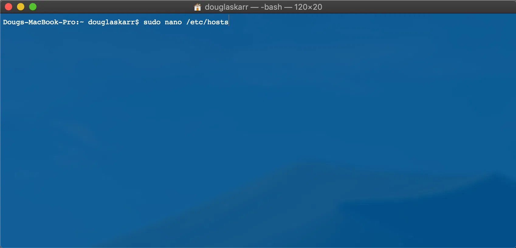 MacOS: Need to Verify DNS Locally Using Hosts on OSX? 33 Terminal Sudo Nano Hosts