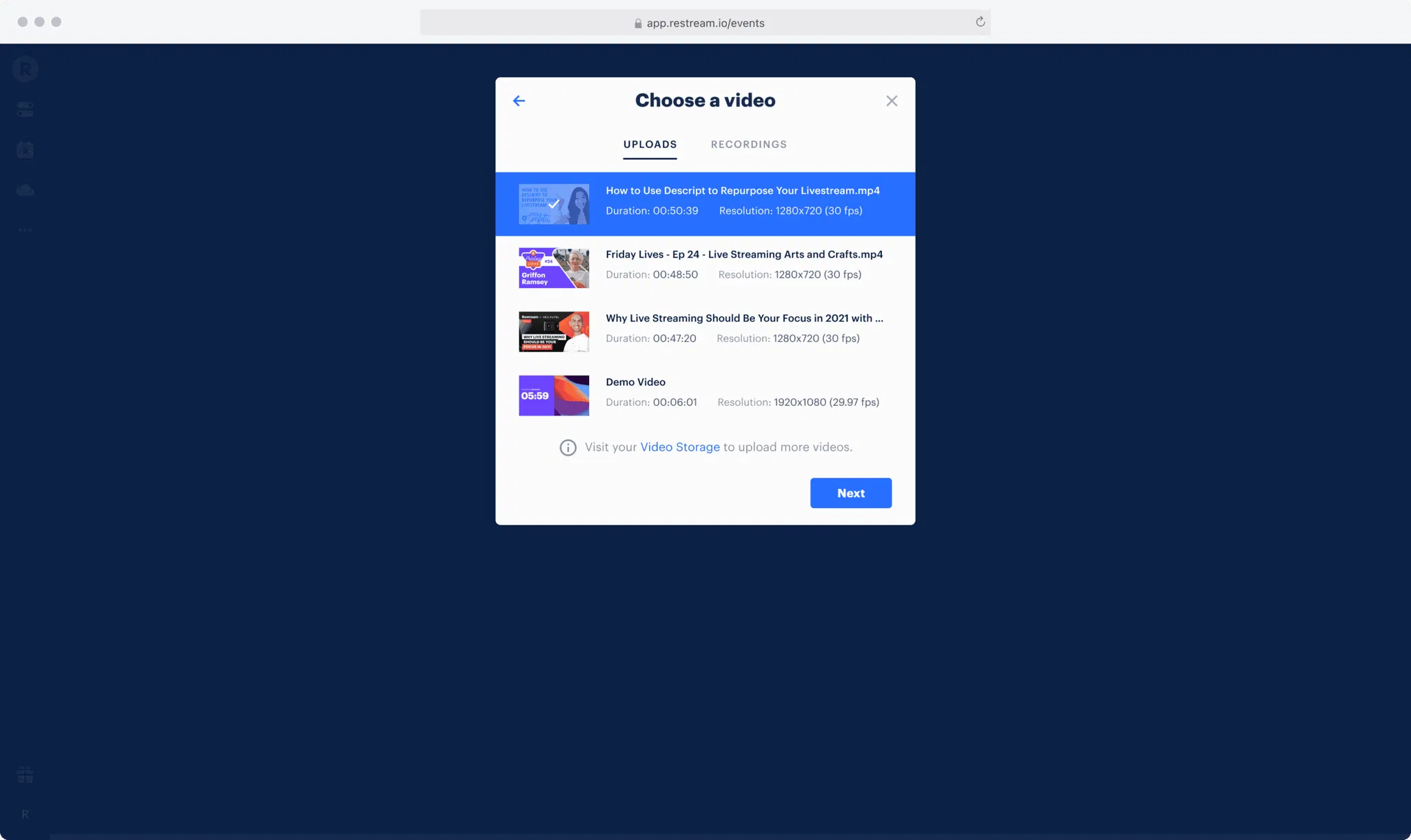 Restream: Live-Stream Video To Over 30+ Social Media Platforms At Once 32 06-Restream-Events