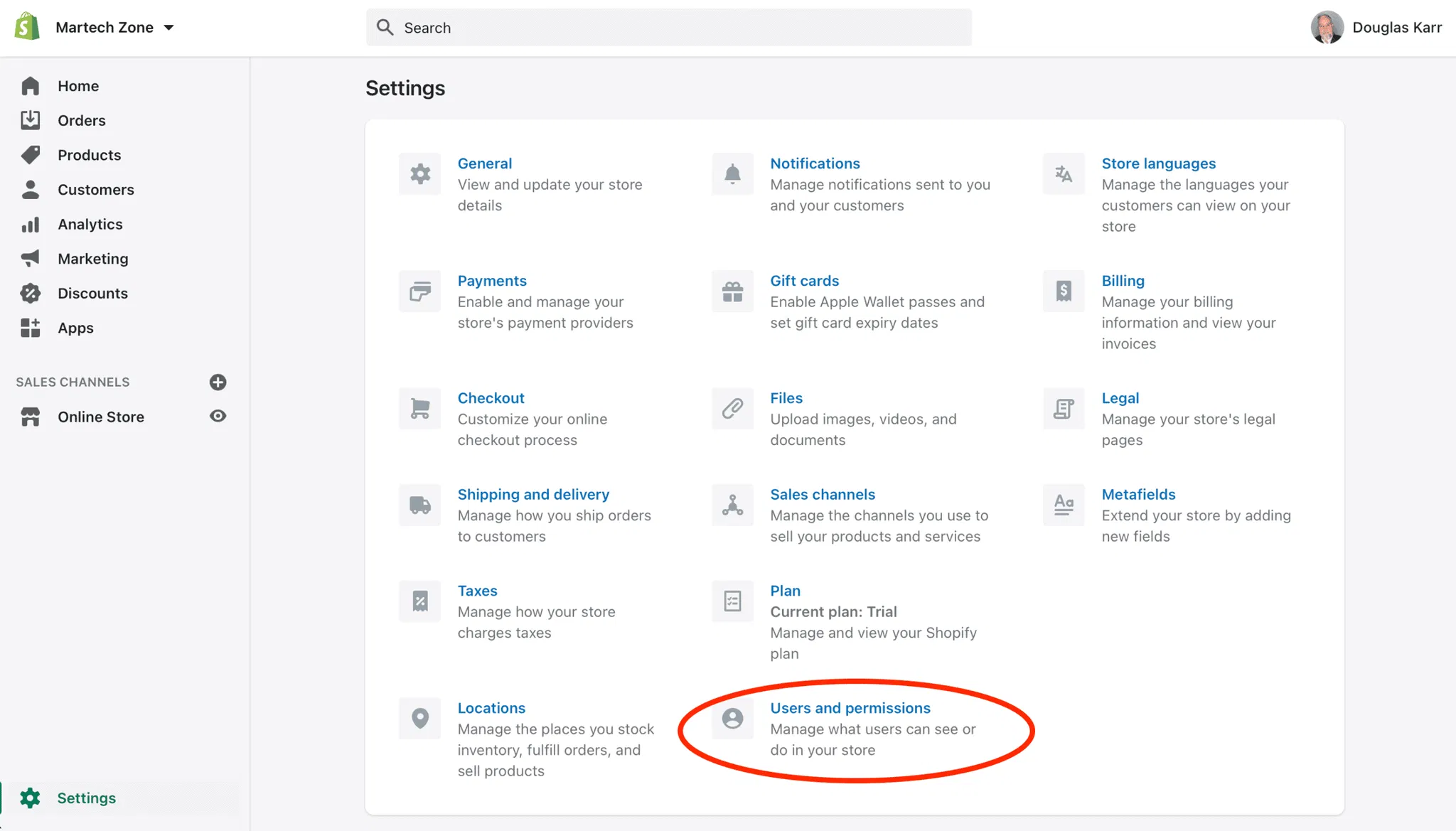 How To Add Your Agency As A Collaborator To Your Shopify Store 22 Shopify Dashboard User and Permissions Settings