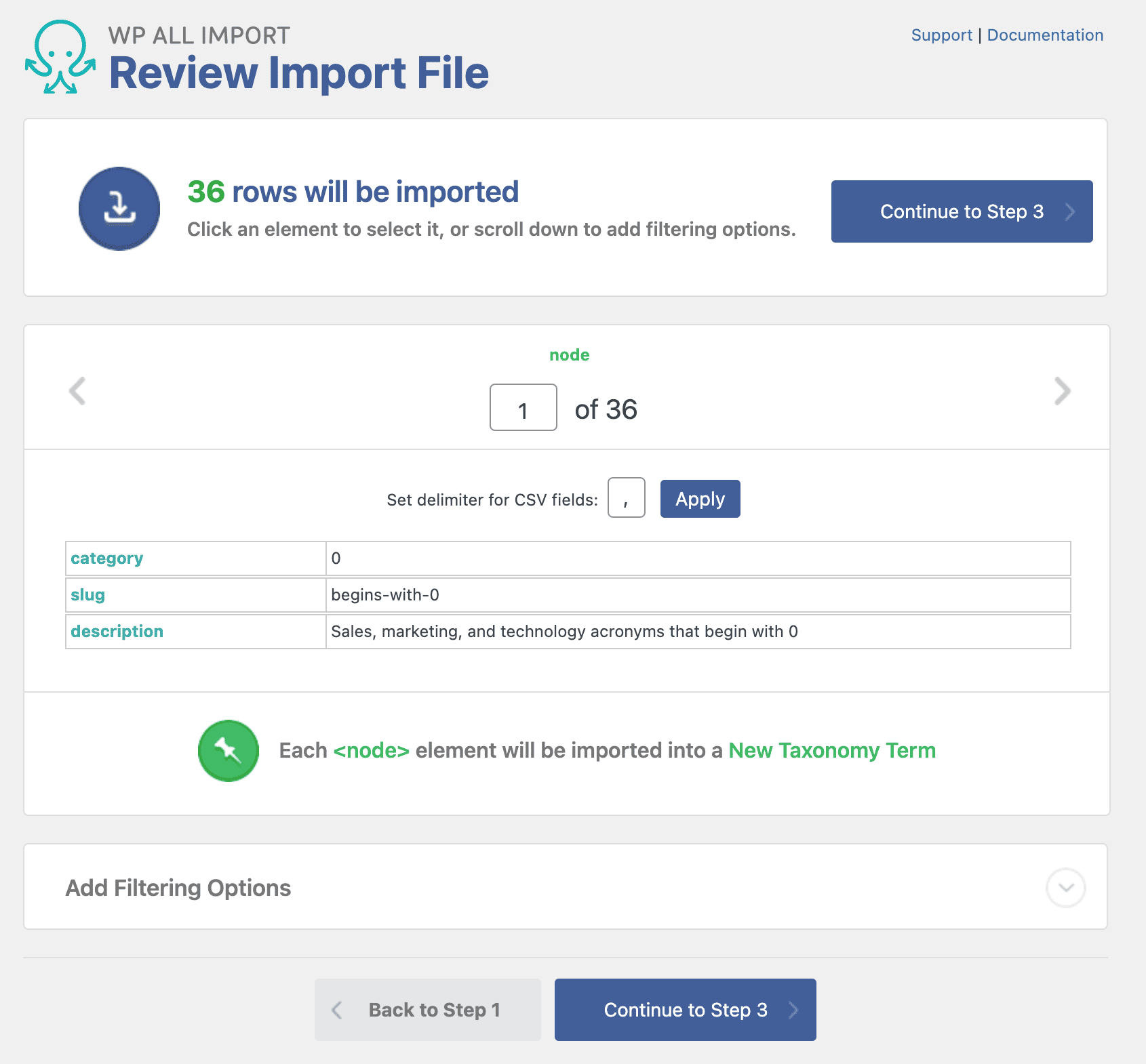 WP All Import: How to Bulk Import A Category Taxonomy Into WordPress from CSV 45 Import File