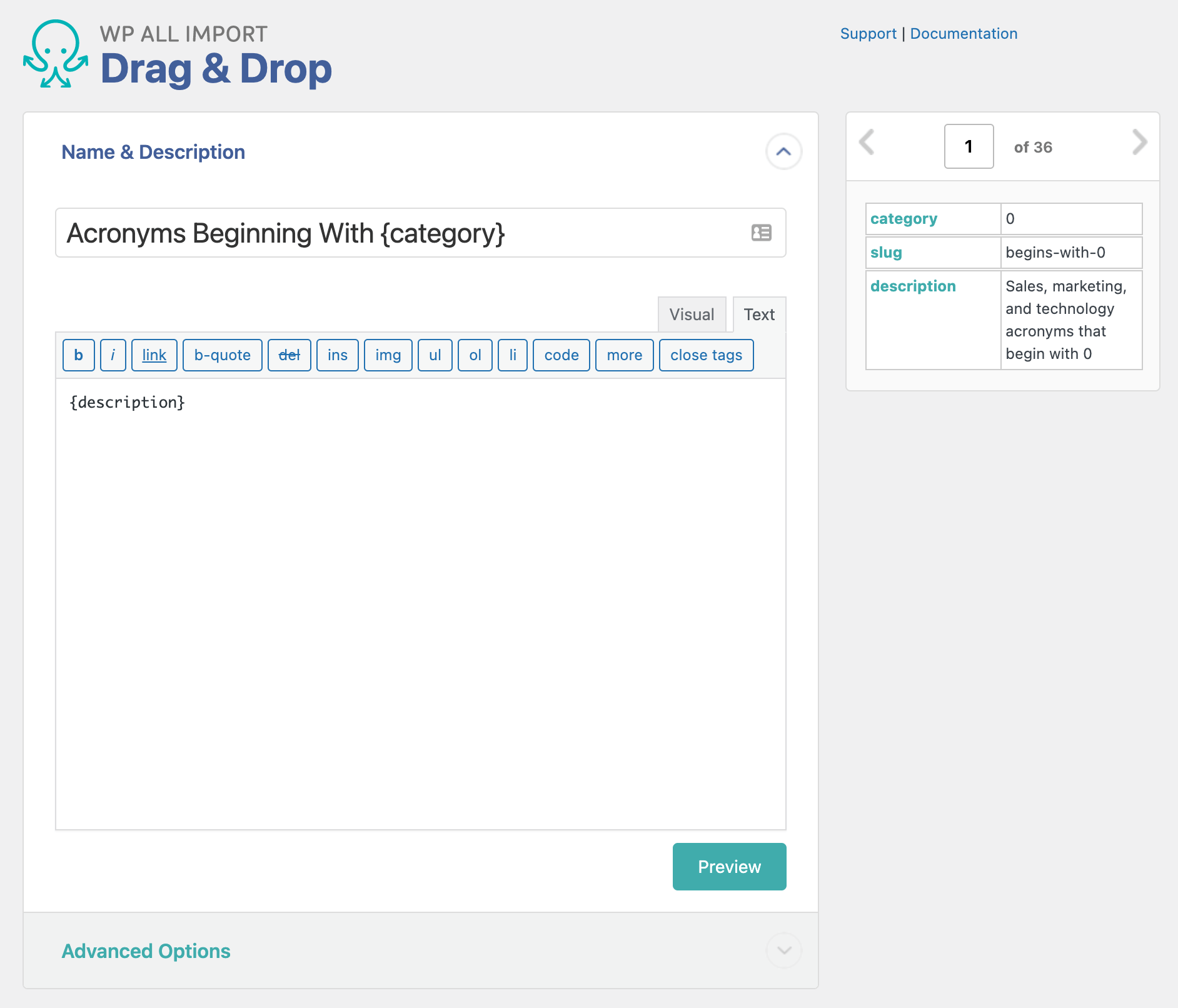 WP All Import: How to Bulk Import A Category Taxonomy Into WordPress from CSV 46 WP All Import Drag & Drop