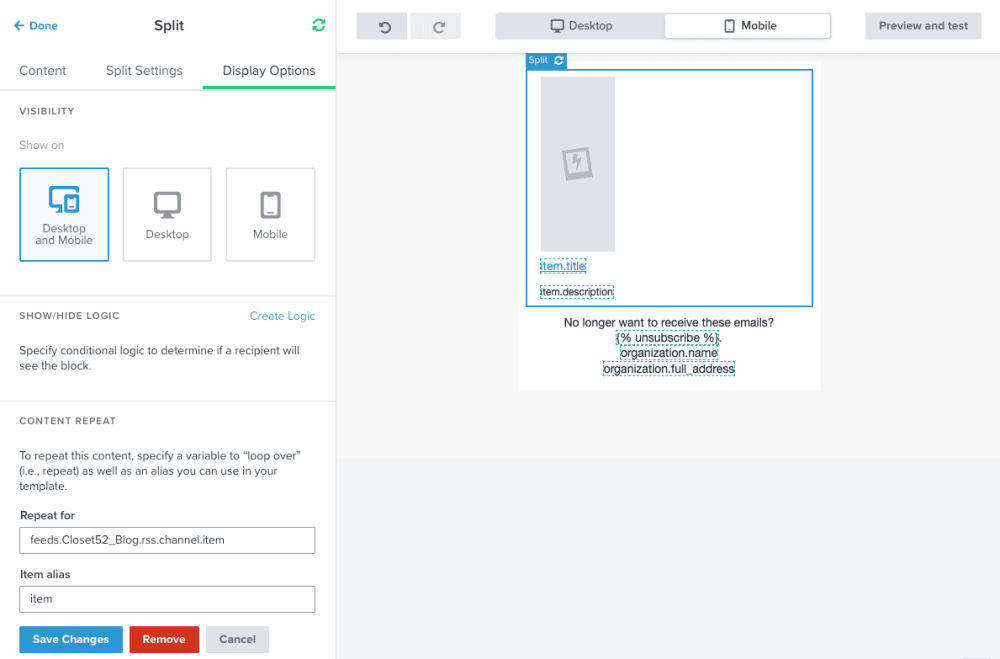 How To Publish Your Shopify Blog Feed In Your Klaviyo Email Template 88 Klaviyo Split Block for Shopify Blog Post Articles Display Options
