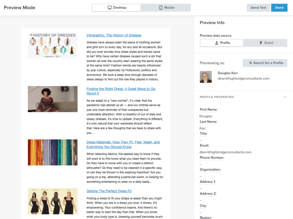 How To Publish Your Shopify Blog Feed In Your Klaviyo Email Template 89 Klaviyo Split Block Preview and test.