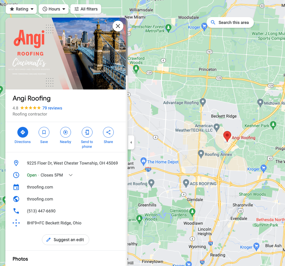 Angi Roofing's Lack of Disclosure and Conflict Of Interest Should Draw Some Attention 3 Angi Roofing Cincinnati on Google Maps