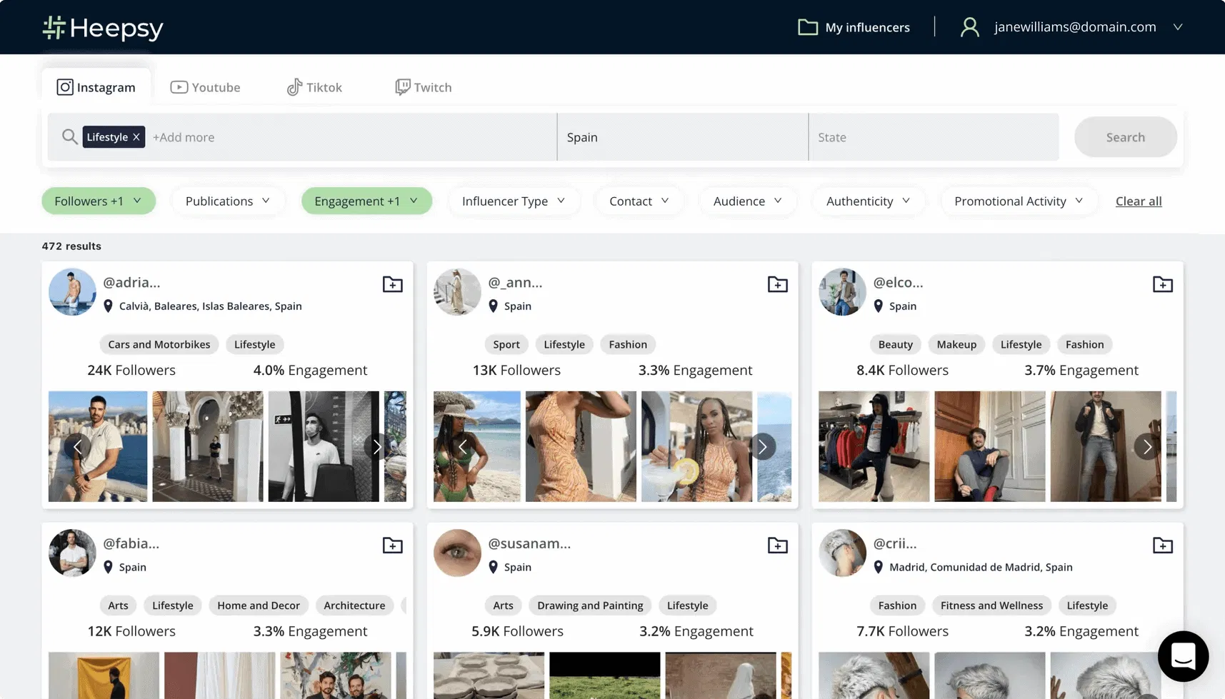 8 Tools For Influencer Marketing Research Relevant To Your Niche 64 heepsy