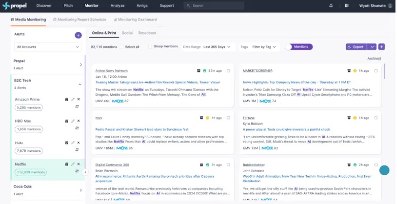 Propel: Bringing Deep Learning AI to Public Relations Management 56 Media Monitoring Sentiment