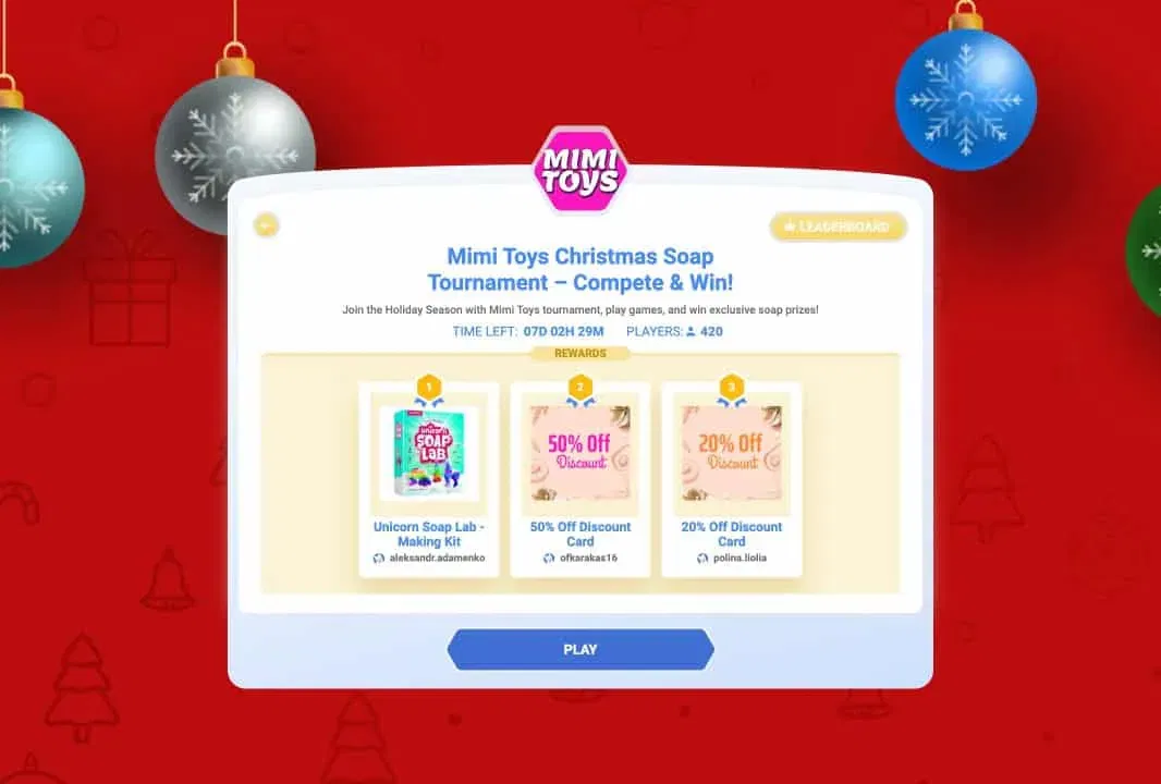 Winday: How To Utilize a Marketing Gamification Platform For Acquisition, Upsell, Retention, and Data Capture 43 winday-img2-tournament