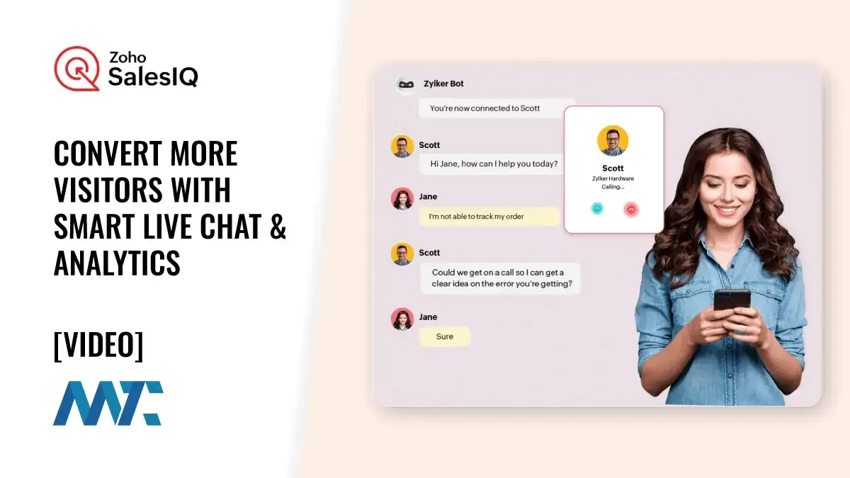 Zoho SalesIQ: Convert More Visitors with Smart Live Chat & Analytics 1 Zoho SalesIQ: Smart Live Chat and Sales Analytics