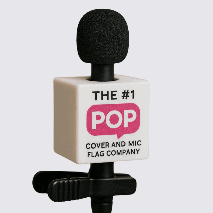 Chief Swag Officer: Why Every Creator Should Brand Their Mic With a Custom Flag or Pop Cover 7 Custom Mic Flag