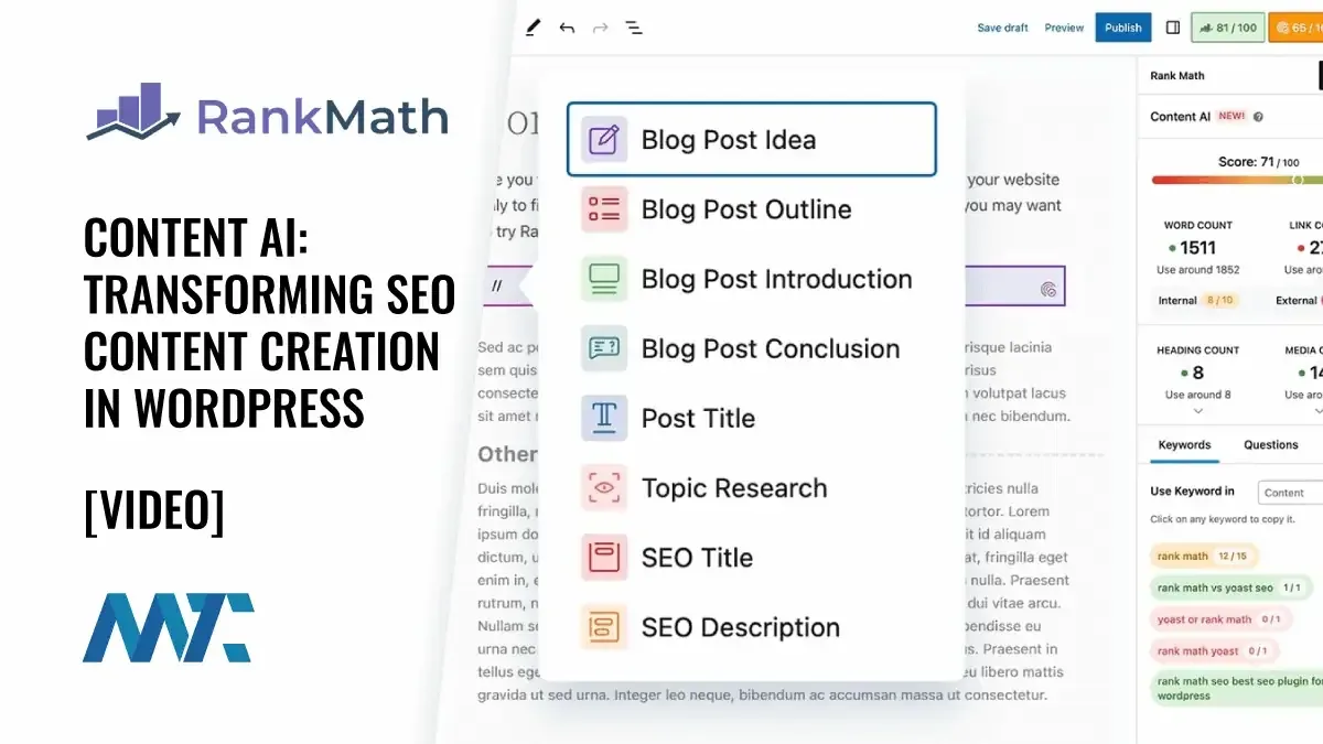 Rank Math Content AI: Transforming SEO Content Creation in WordPress 1 Rank Math: Generate SEO Content in WordPress with AI