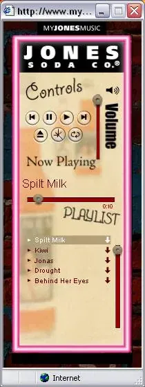Wimpy Media Player Skin for Jones Soda Co