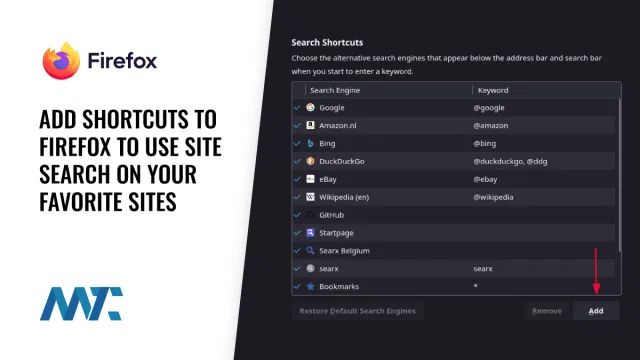 Firefox Site Search Shortcut