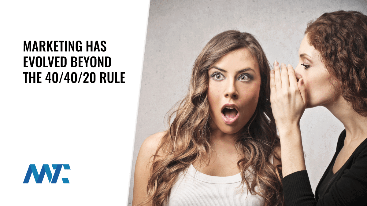 Marketing Has Evolved Beyond The 40/40/20 Rule 1 Marketing 40/40/20 Rule