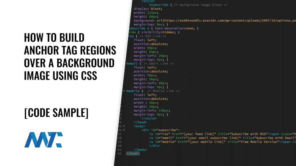 Background Image with Anchor Tag Regions and CSS