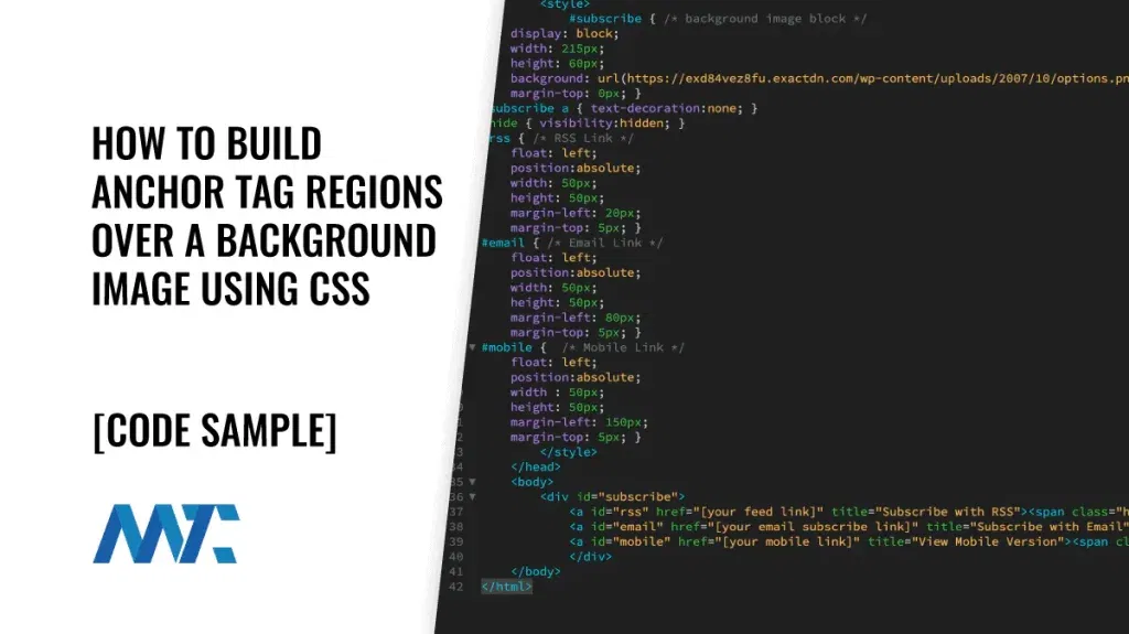 Background Image with Anchor Tag Regions and CSS