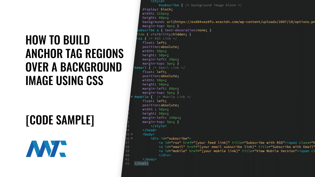Background Image with Anchor Tag Regions and CSS