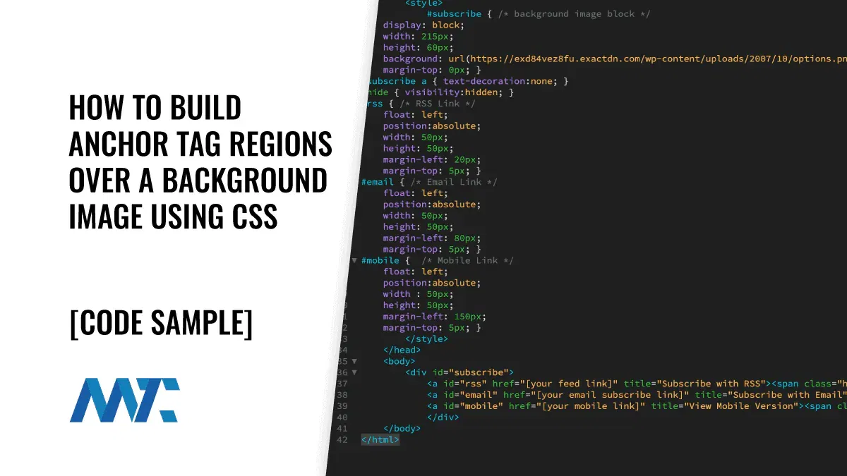 Background Image with Anchor Tag Regions and CSS