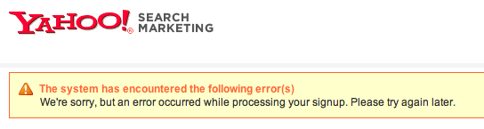 Yahoo! Error