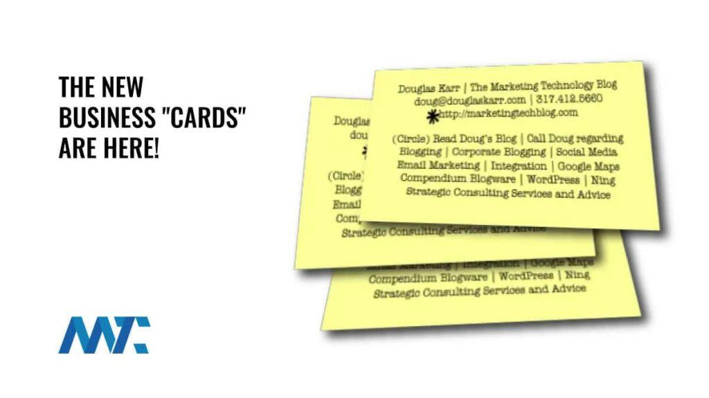 Business Cards on Sticky Notes