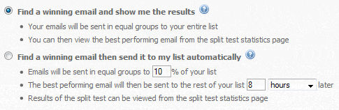 Interspire Email Split Testing