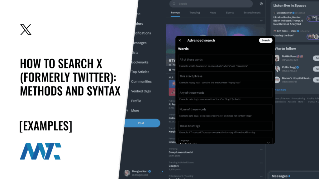 Twitter Search Methods and Syntax