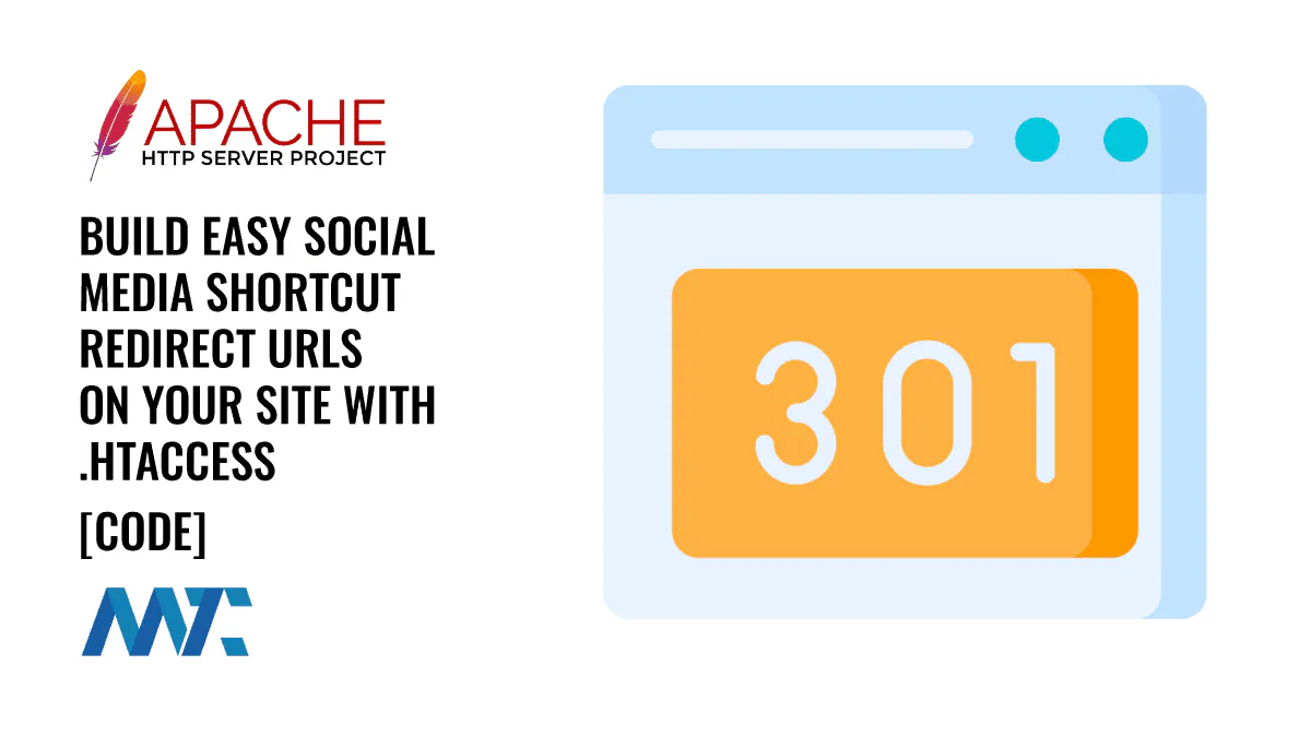 htaccess redirects social media shortcut urls