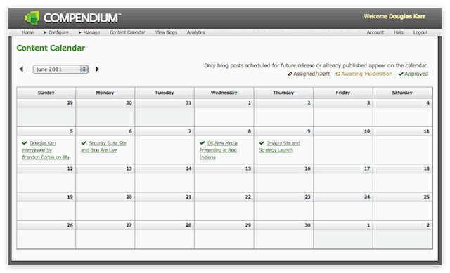 compendium content calendar s