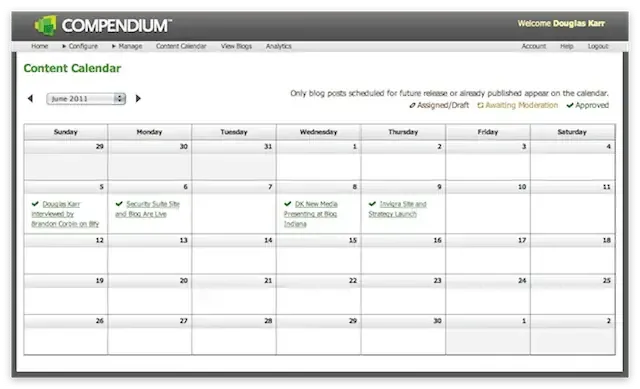 compendium content calendar s