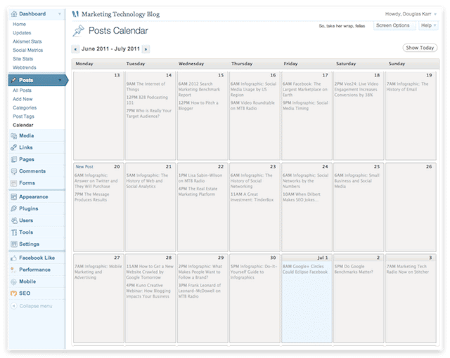 wordpress editorial calendar s