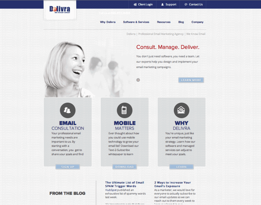 Delivra Launches New Website 1 Screen shot 2012 01 18 at 3.24.03 PM