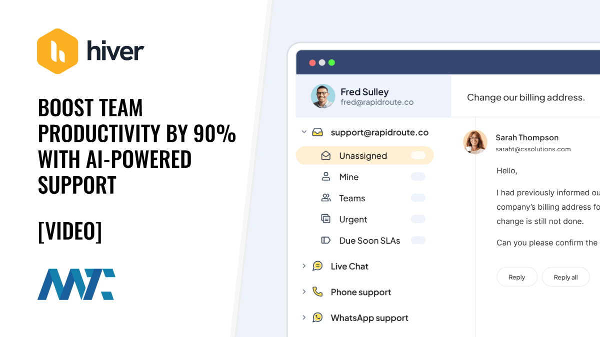 Hiver: Boost Team Productivity by 90% With AI-Powered Support 1 Hiver: Boost Team Productivity by 90% With AI-Powered Support