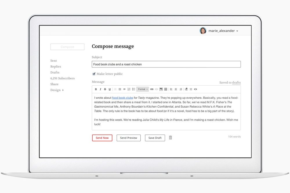 TinyLetter: A Free, No Frills Email Newsletter Service 2 TinyLetter Email Editor