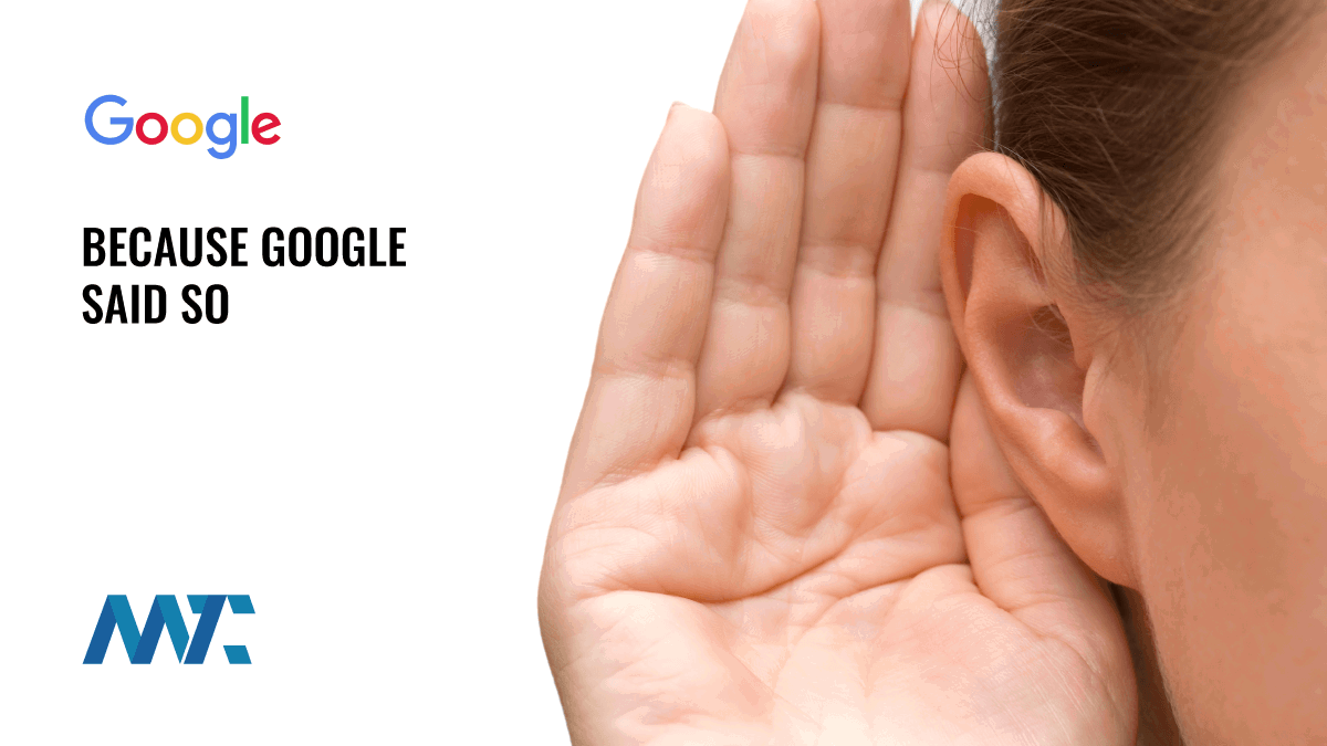 Because Google Said So 1 Google Said So