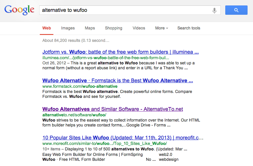 Alternative to Wufoo