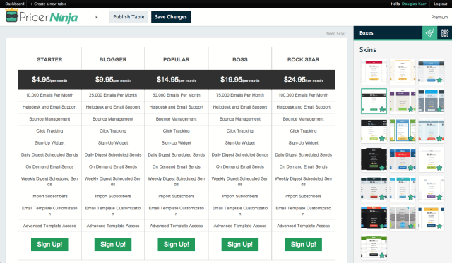 Pricing Grid