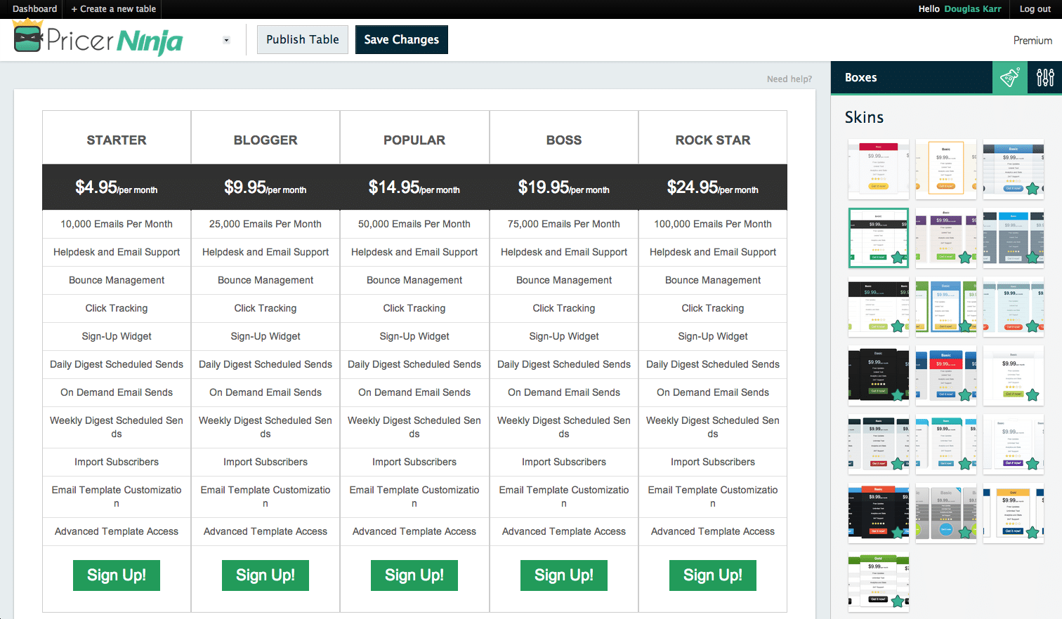 Pricing Grid
