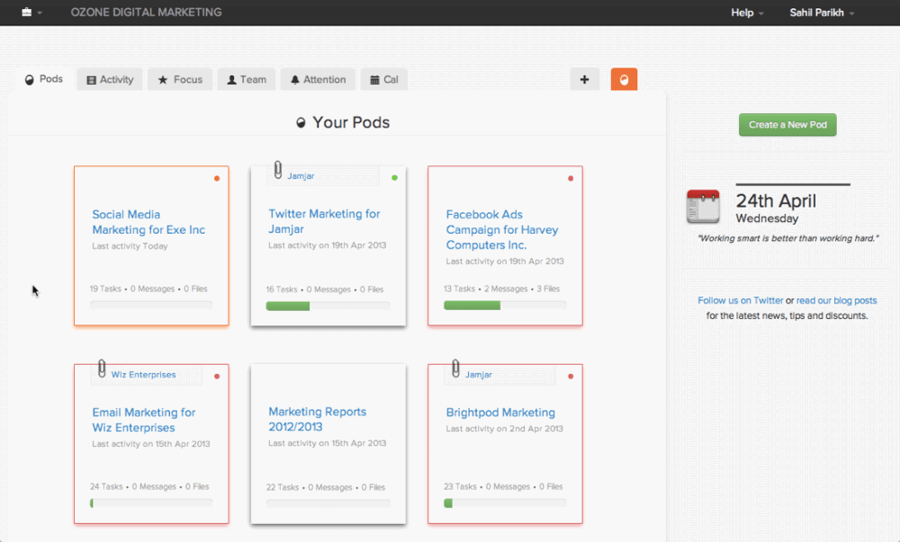 pods page