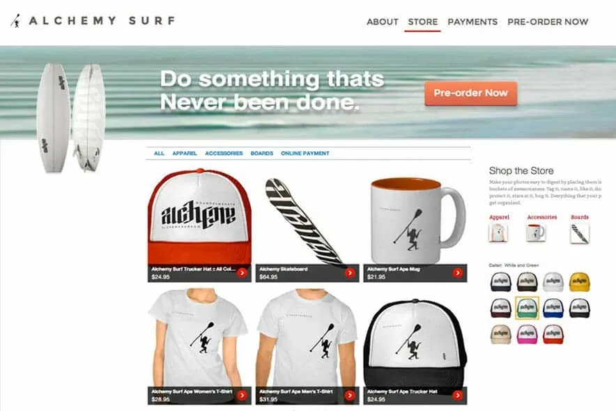 a3 eCommerce website store AlchemySurf