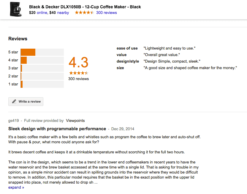 Google Shopping Ratings and Reviews