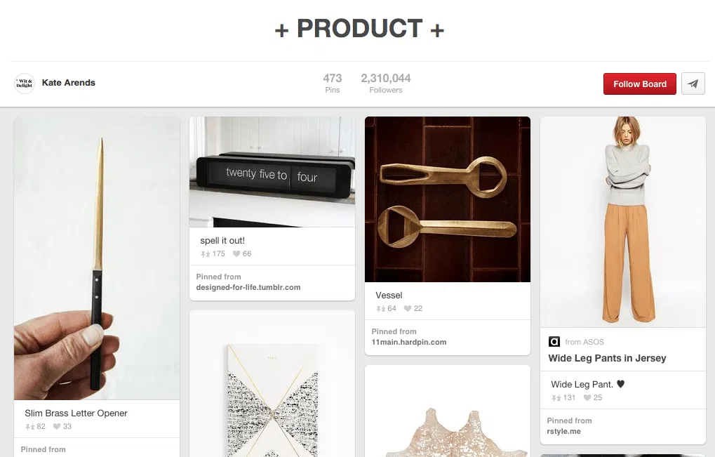 Kate Arends Pinterest Product Page