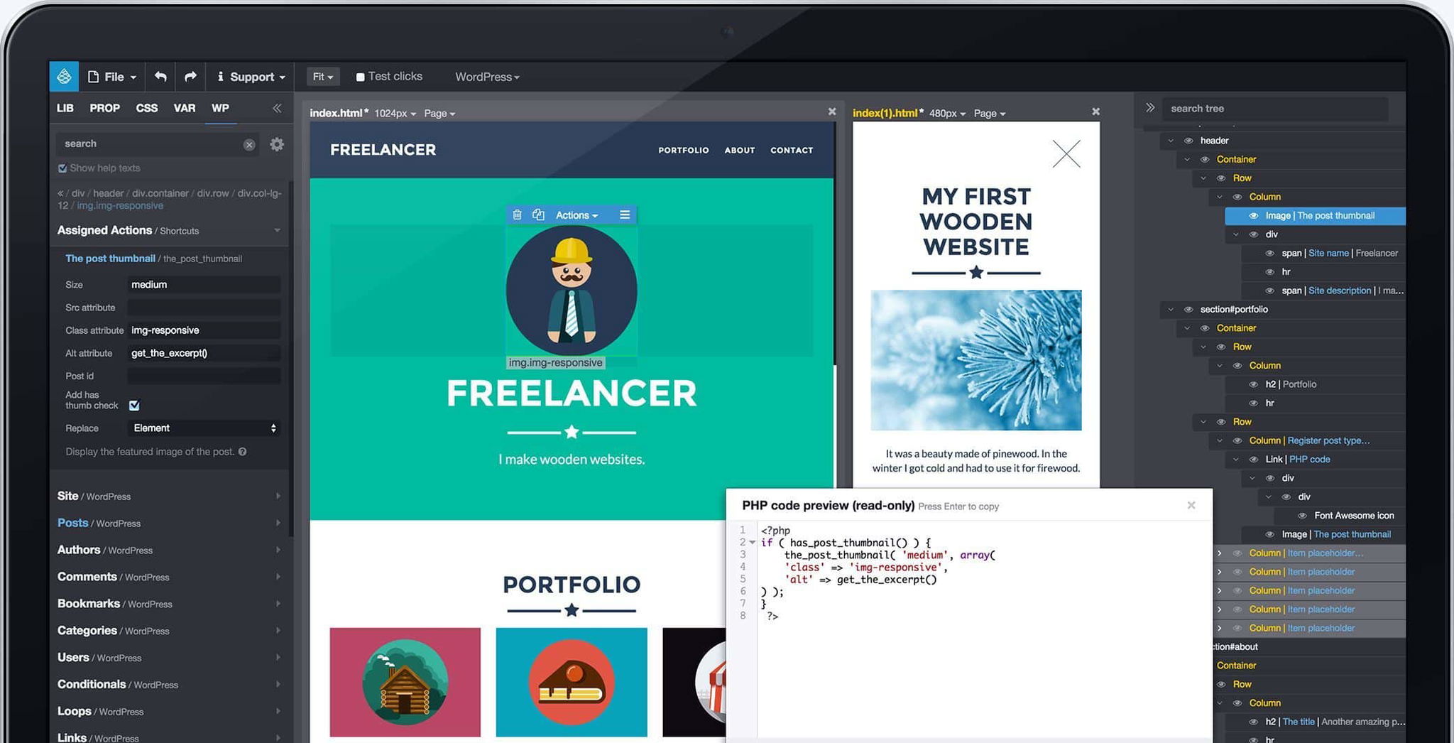 Pinegrow: A Stunning Desktop Editor with WordPress Integration 9 pinegrow preview