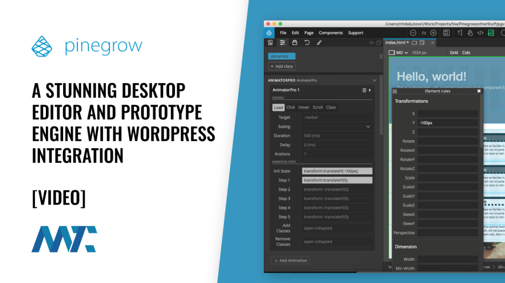 pinegrow web editor prototyping wordpress