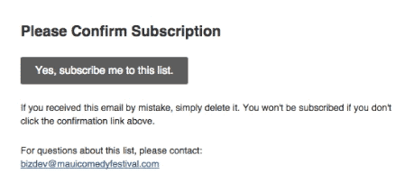 Subscription Confirmation