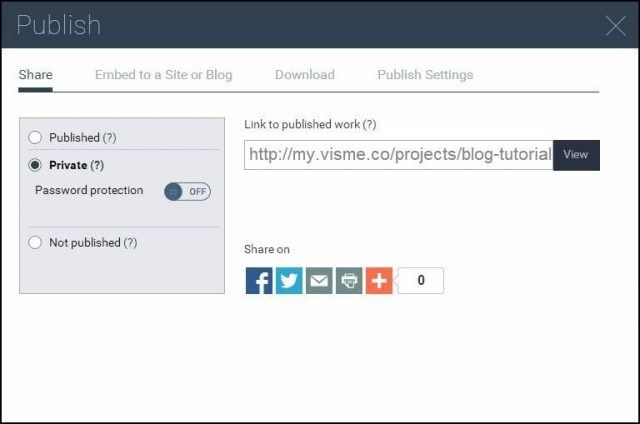 Visme - Private Publishing