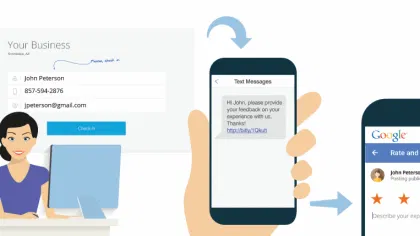 Capture Yelp and Google Reviews from Apps Your Customers Use!
