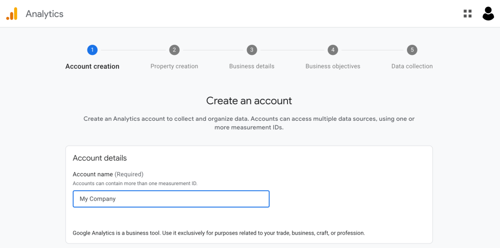 Google Analytics: crea un compte