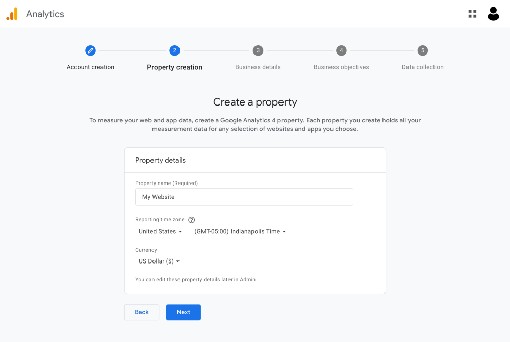 Google Analytics: Crea una propietat