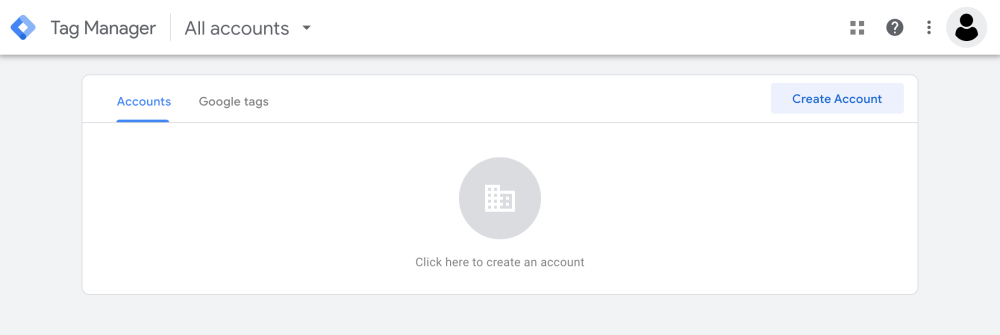 Gestor d'etiquetes de Google: crea un compte