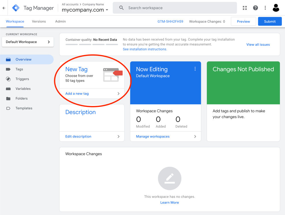 Gestor d'etiquetes de Google: afegiu una etiqueta nova