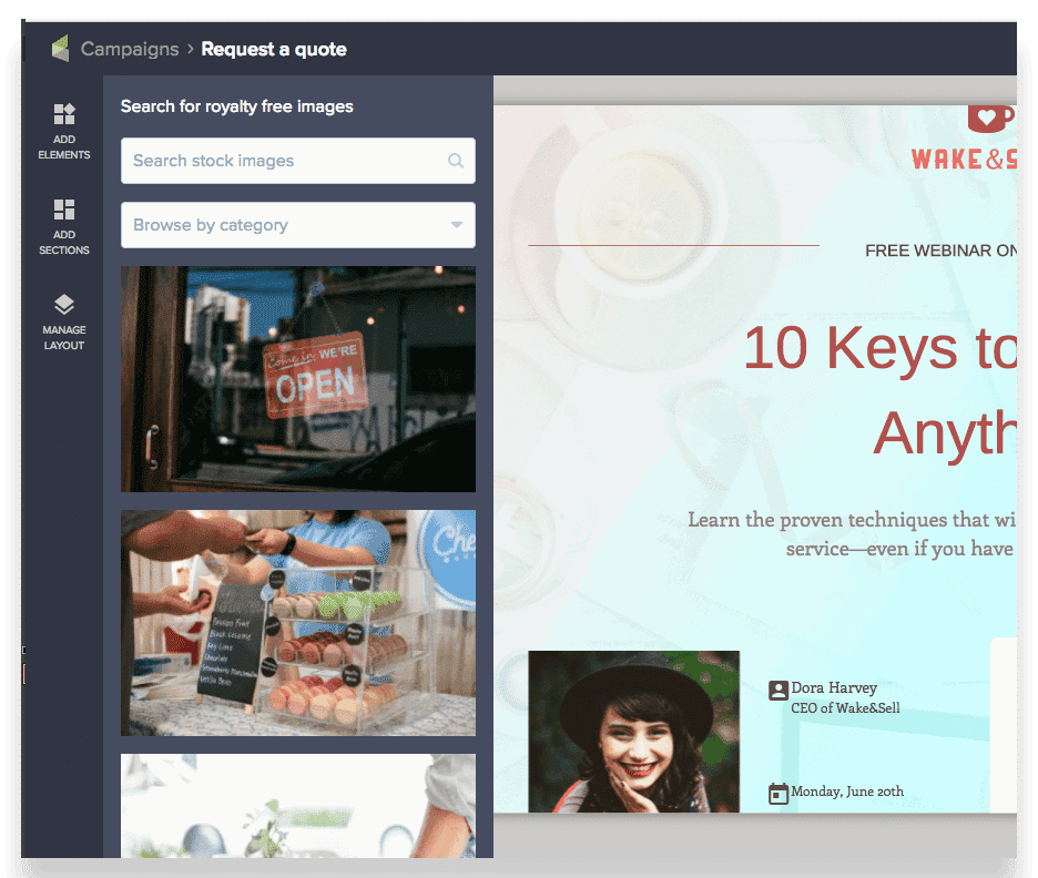 Infusionsoft Landing Page Stock Images